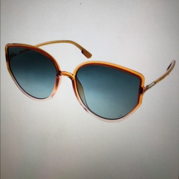 DIOR Christian Dior Cat-Eye Oversized Orange Transparent Sunglasses (NWT) - Picture 2 of 12